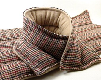 LARGE Gift for Men or Women, Microwave Heating Pad Heat Pack, Large Heat Pad with Neck Wrap, rustic