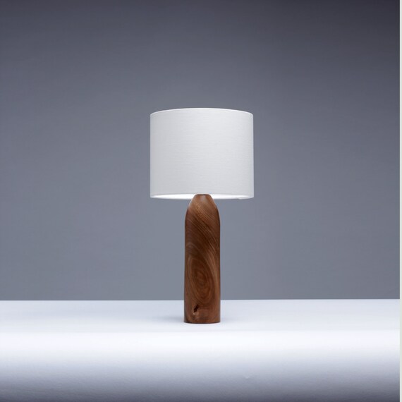 Table lamp made with Elm Wood 41cm / Bedside lamp / Small