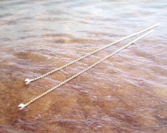 Minimal Threaders-Three Inches-Plain-One Pair-Sterling Silver