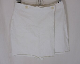 Vintage 90's White cotton mini Skort