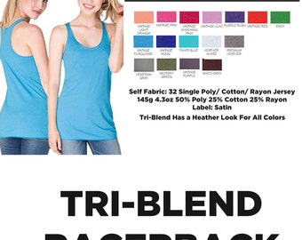 Custom Printed Next Level Tri Blend Racerback Tanks