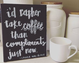 Coffee Canvas Art - Little Women - Louisa May Alcott - Chalkboard