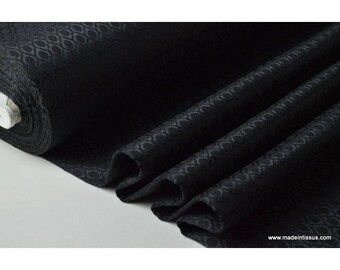 Tissu jacquard dessin noir ton sur ton .x1m