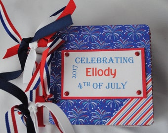 Personalized Mini Chipboard 4th of July Album