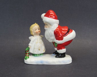 Vintage Santa Claus and Angel Christmas Figurine (E10584)