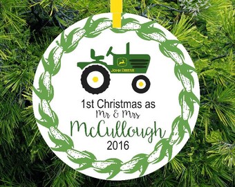 Our First Christmas Married Ornament | Mr Mrs 1st Ornament | Personalized Christmas Ornament | Bridal Shower Gift | Wedding Gift CO-DT-11