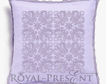 Quilt Block Machine Embroidery Design Lilac Color - 7 sizes