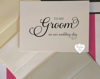 to my bride on our wedding day to my groom wedding card