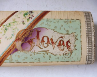 Vintage glove box Vintage Victorian Era celluloid silk lined glove box Antique Box Gift for her Gift for bride