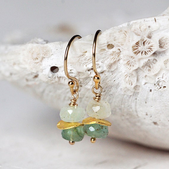 Gold Emerald Earrings - Emerald Drop Earrings