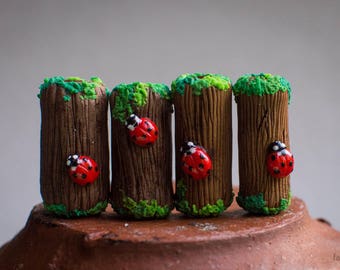 Dread beads with a beetle /dread accessories/ dreadbeads