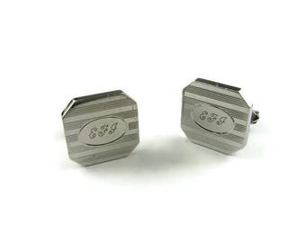 Vintage Anson Sterling Cufflinks Monogrammed EFJ