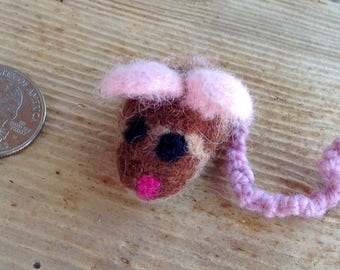 Needle Felted Wool Cat Toy Mouse