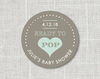 Baby Shower Stickers Ready To Pop Baby Party Stickers Baby Shower Favor Stickers Baby Party Labels Stickers for Favors Ready To Pop Stickers