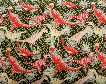 Red & pink print cotton fabric