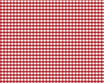Red Gingham Fabric by Riley Blake Designs. Small (1/8 inch). Perfect for Christmas, quilts and more. 100% cotton c440-80