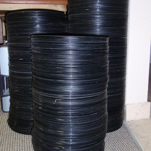 12" Random Used Vinyl Record Albums WITHOUT Jackets For Crafting, Crafting LOT of (10)
