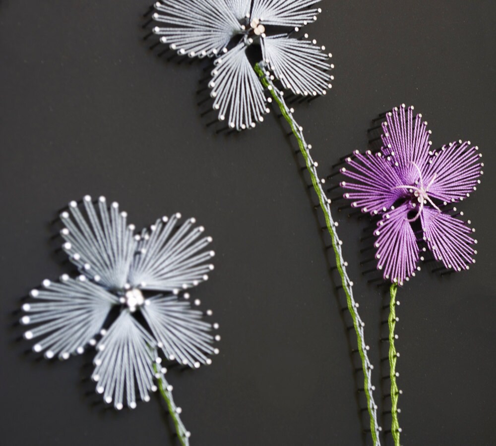 string art pattern quot three flowers quot string art diy christmas bulb sizes