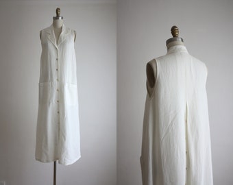 bone white linen maxi dress