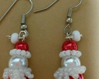 Santa earrings, Christmas earrings