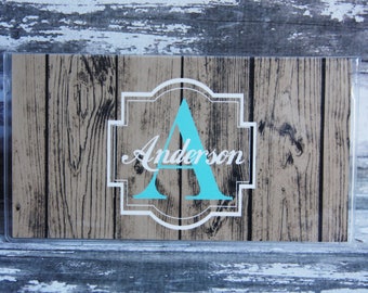 Checkbook Cover, Monogrammed Checkbook Cover, Personalized Checkbook Cover, Custom Checkbook Cover, Vinyl Checkbook Cover