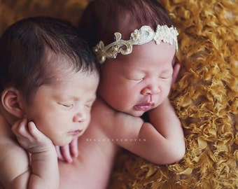 Aphrodite - White Cream Ivory Gold - OR CHOOSE Silver - Halo Headband Crown - Pearls - Girls Newborns Baby Infant Adults - Photo Prop