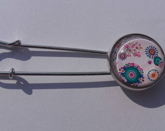 Multicolor flower brooch