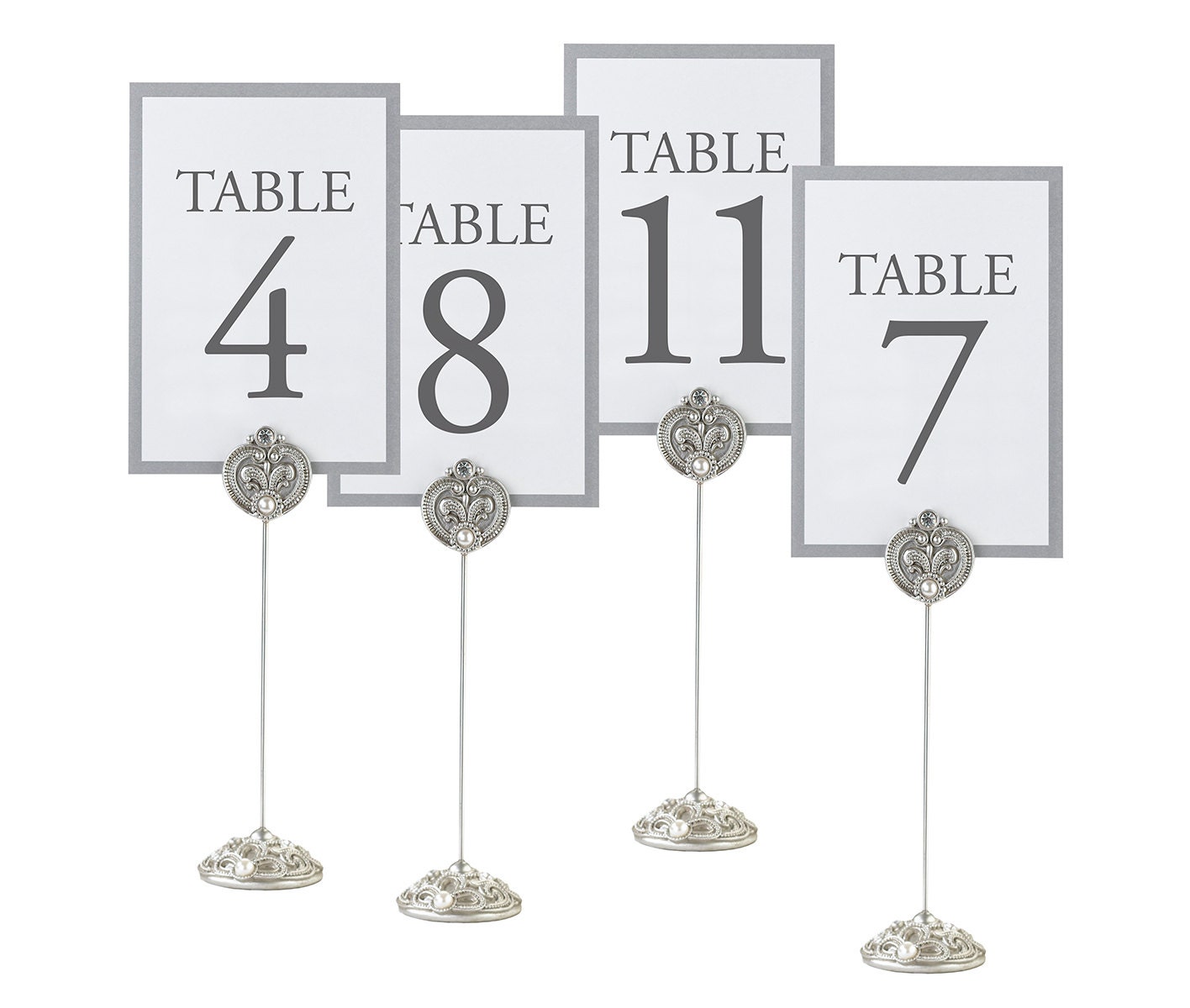 Wedding Table Number Stands Jeweled Table Markers Wedding