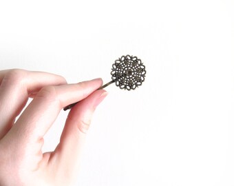 25 Pcs - Brass Filigree Bobby Pins
