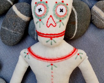 Skeleton doll, Art doll, Halloween decor, Witchy decor, OOAK doll, Creepy cute doll, Gothic art doll, Dark art doll, Halloween doll