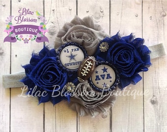Dallas Cowboys Personalized Girl Headband, Cowboys Baby Girl Headband, Cowboys Baby Outfit, Dallas Baby Girl, Cowboys Infant Headband