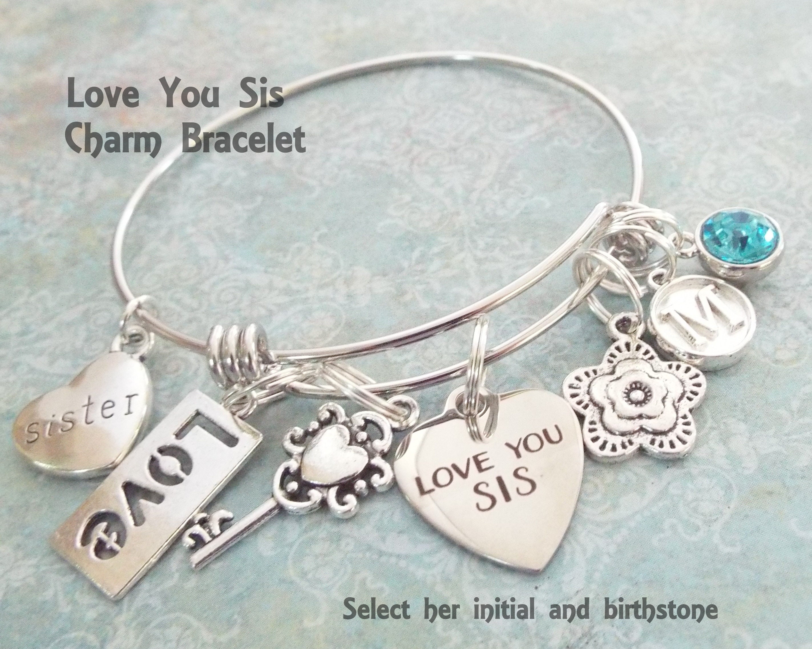 Gift For Sister Sister Charm Bracelet Sister Birthday Gift Wedding   Il Fullxfull.1300764452 6dah 