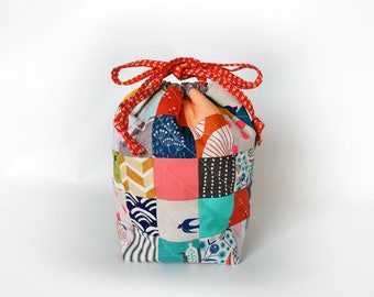 Sock yarn bag, knitting project bag, gift for knitter, crochet project bag, drawstring pouch, yarn bag