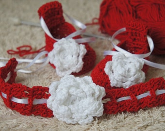 CROCHET PATTERN,crochet ballet shoes,crochet headband,crochet booties,baby shower,diy,baby,patterns,crochet for babies,crochet shoes,set