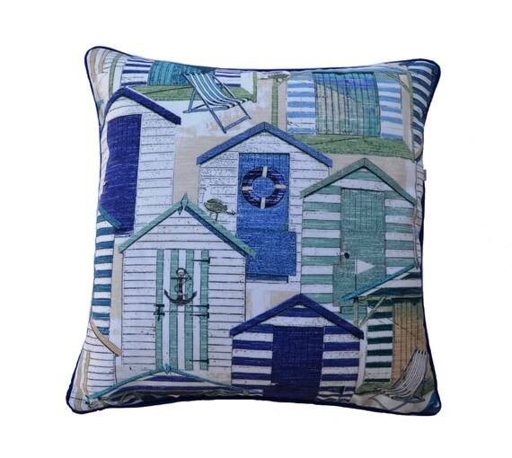 Items similar to Beach House Pillow . Outdoor Pillow . Blue and White
