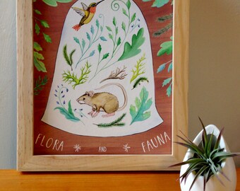 Flora and Fauna Terrarium Art Print