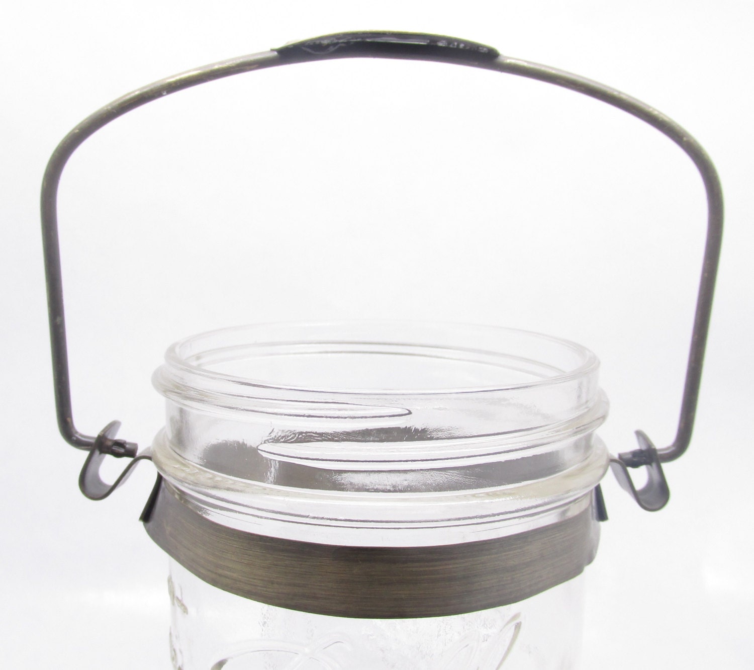 Mason Ball Jar Antique Brass Metal Handle