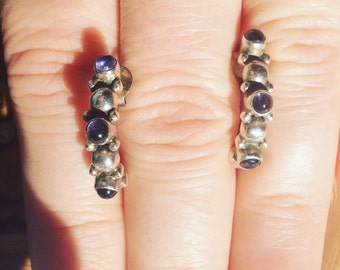 Beautiful purple amethyst sterling silver earrings