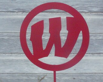 3' Tall Wisconsin Badgers Metal Yard Stake