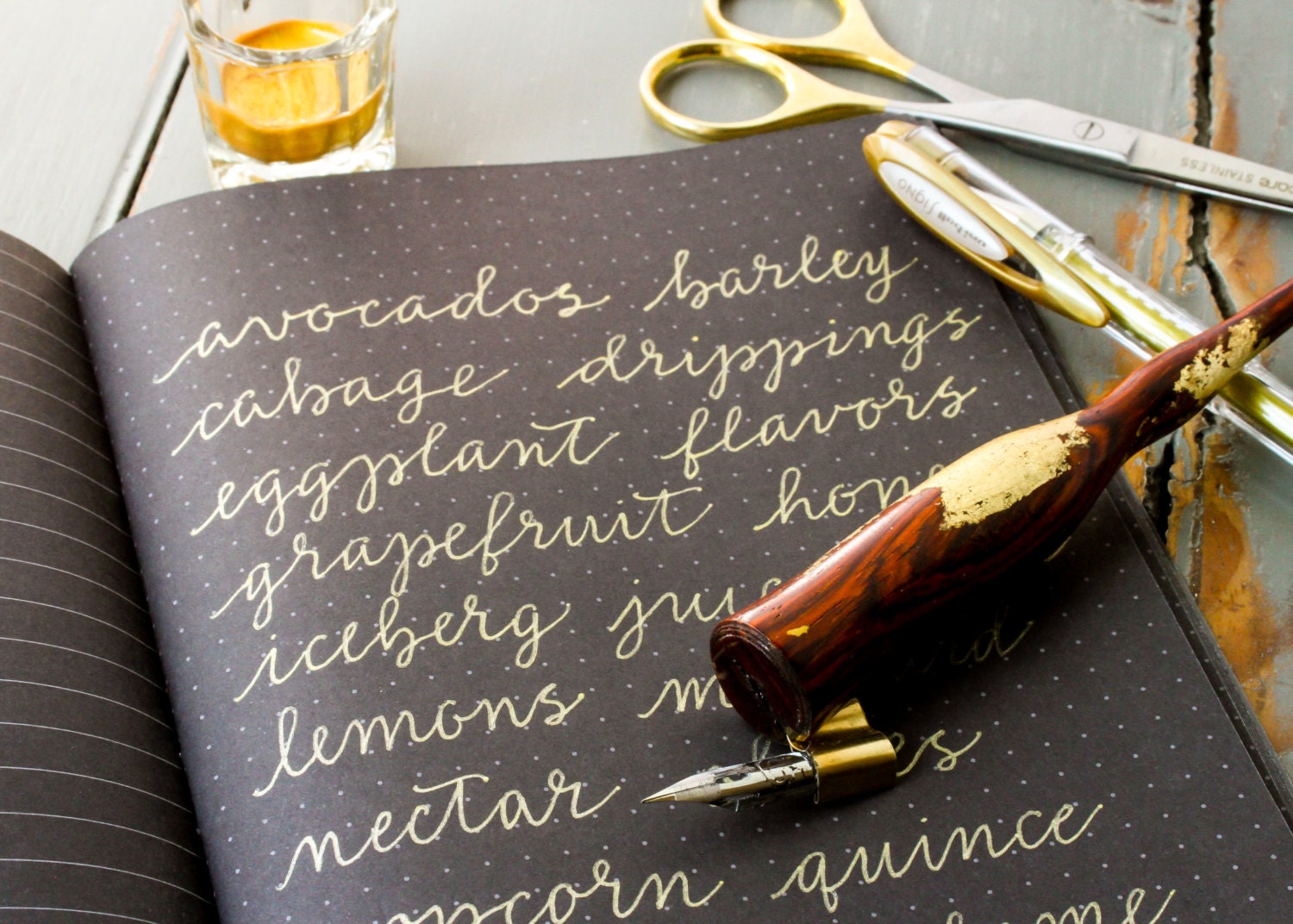 Letrering Journal with Black Paper, Calligraphy Chalkboard Art Journal