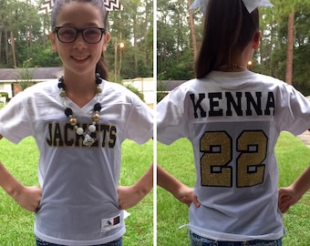 Custom Football Jersey, Monogrammed Jersey, Game Day Jersey, Football Jersey, Football Bachelorette, Cheerleader Jersey, Team Spirit Shirt
