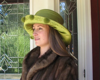 Vintage Hat - Wide Rim Hat - Elegant Hat
