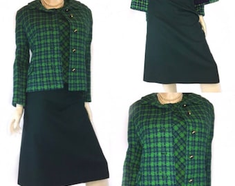 Vintage Green Plaid Top & Blazer