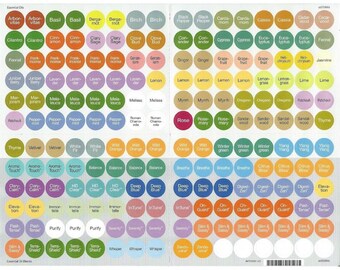 doTERRA essential oil, 192 cap sticker labels, color label, circle lables, vials