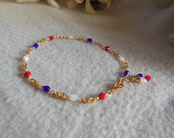 Red White and Blue Anklet