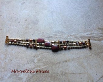 Jasper and pearl bracelet