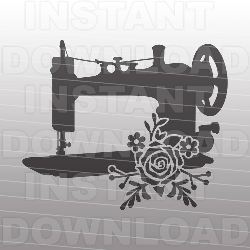 Download Floral Sewing Machine SVG FileCrafting SVGCrafter svg