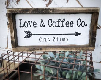 Coffee bar - valentine decor - valentine's gift - seasonal decor - rustic signs - wood signs - coffee sign - Valentine's Day decor