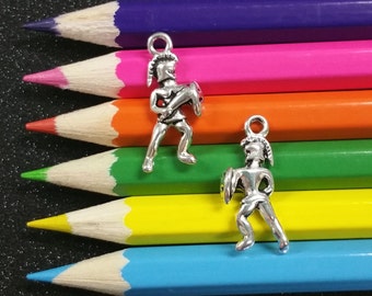 3 PCS - Trojan Spartan Warrior Mascot Silver Charm Pendant C0658