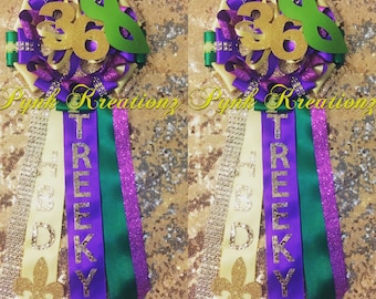 Mardi Gras Masquerade Birthday pin